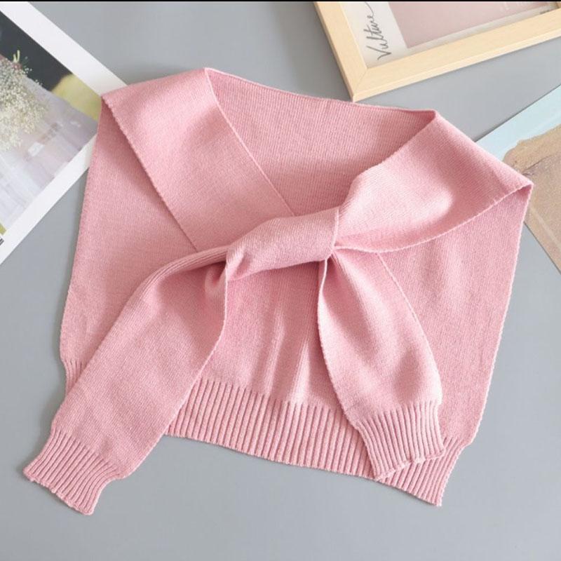 Shawl White Fake Collar Women Detachable Collars Warm Stripe Shoulder Wrap Knit False Collar Scarf Neckline Neckband Faux Col