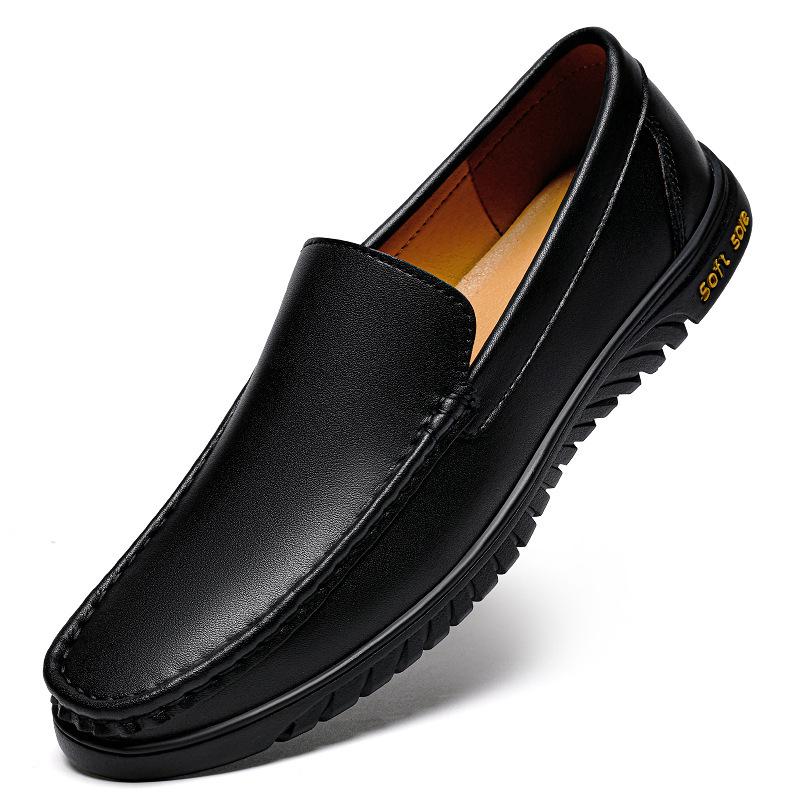 Men s Genuine Leather Slip-On Loafers: Business, Casual  Driving Shoes 39