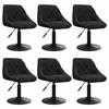 VidaXL Chaises pivotantes de salle à manger 6 pcs Noir Velours 3088799