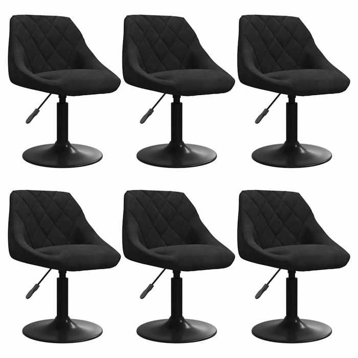 VidaXL Chaises pivotantes de salle à manger 6 pcs Noir Velours 3088799