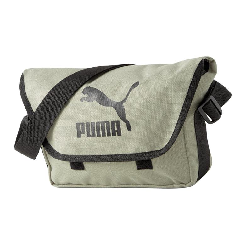 Puma Logo Print Fashion Crossbody Bag Unisex bags Vetiver Black 7800703 Vetiver Gray & Black