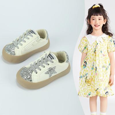 Girls Star Sequin Board Shoes Spring and Autumn New Fashion Sports Shoes Korean Version of Little Girls All Casual Single Shoes