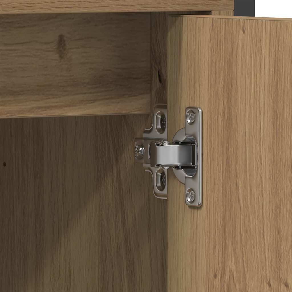 Bathroom Furniture Set with Shelf 3 Pcs Artisan Oak Wood Based Material