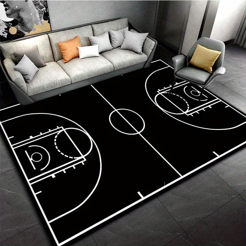 Tappeto con Stampa Campo da Basket Tappeto Antiscivolo per Stanza dei Bambini Camera da Letto Decorazione Sportiva per la Casa