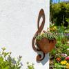 Rustikaler Metall Violinschlüssel Wandpflanzer Herzform Hängend Außen Innen Dekorativer Wandmontierter Blumentopfhalter für Sukkulentenpflanzen
