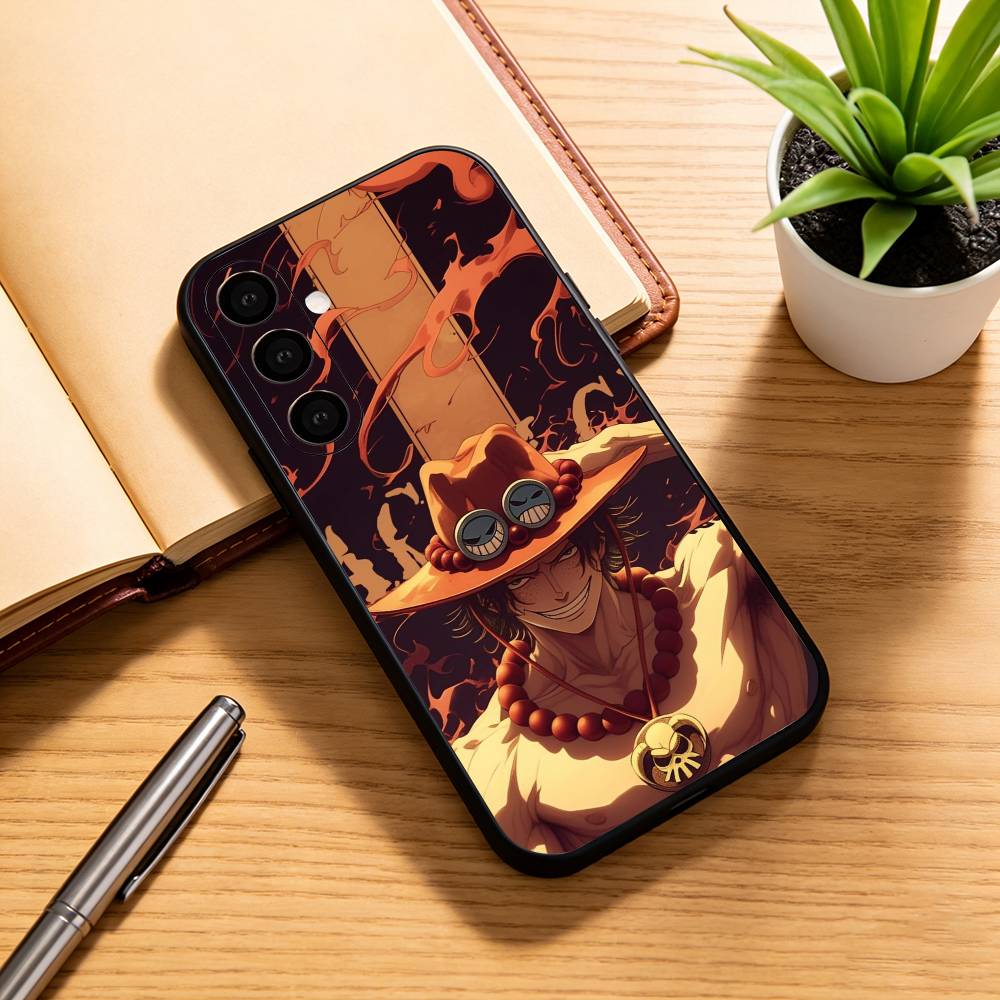 Portgas D. Ace Fire Fist One Piece  Phone Case Black Silicone Soft For Samsung Galaxy A73,A72,A71,A70,A53,A52,A51