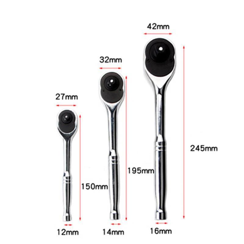 Sale 1/4'' Drive 24-tooth Full Polish Ratchet Set Premium Chrome Vanadium Steel Construction Plated Finish