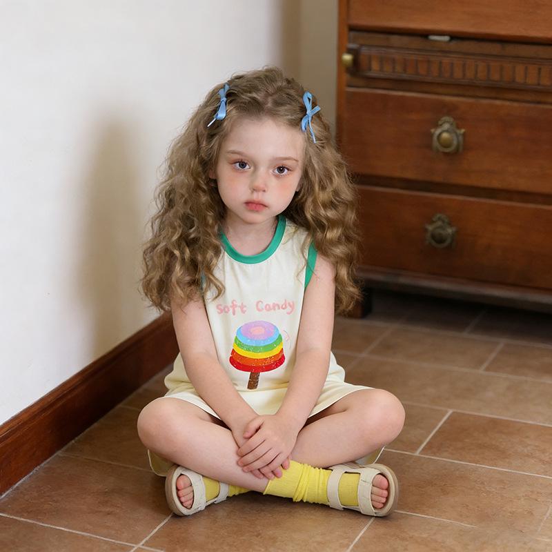 European & American Children's Sleeveless T-shirt Dresses 2026: New Casual Baby Pajama Dresses