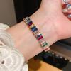 Unisex Silver Copper Zirconium Cuff Jewelry With Geometric Design For Daily Fashion