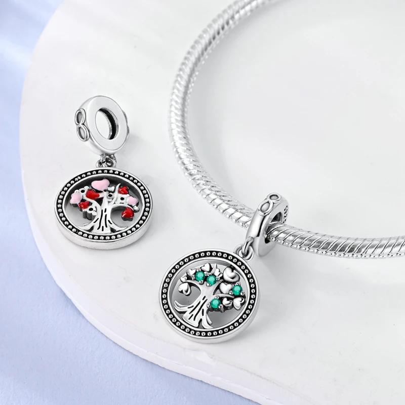 Original Charmscopper Simple Life Tree Heart Beads Fit Charms Platabracelets For Women Women Jewelry Making Gift