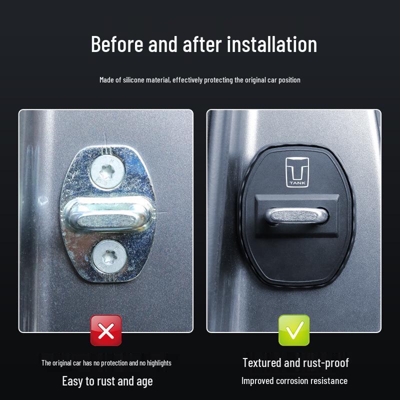 Ideal Silicone Protective Cover for Tank 500 Car Door Lock: Dustproof, Rustproof, Shock-Absorption, and Decorative.