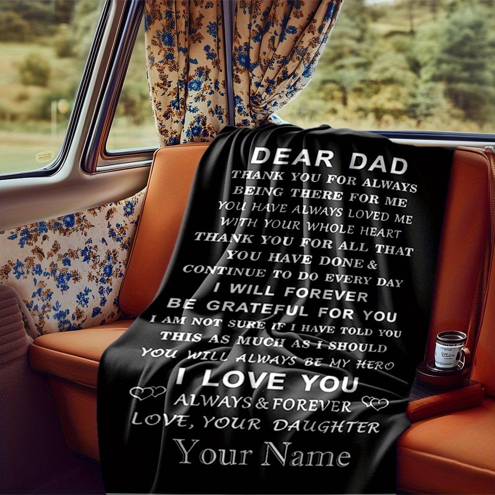 Dad Angel Wings Blanket Personalized Name Soft Comfortable Stylish Blanket Car Blanket Perfect For Travel Camping Outdoor Home Suitable For All