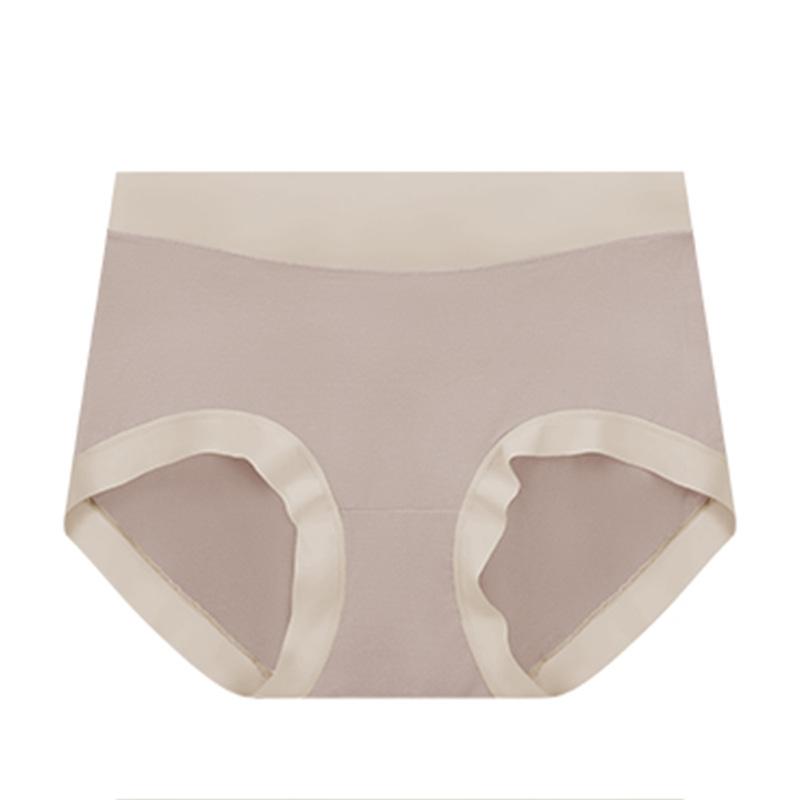 

Модальные трусики, бесшовные женские трусики со средней талией, удобное нижнее белье больших размеров без подкладки на бедрах M бежевый/кофейный