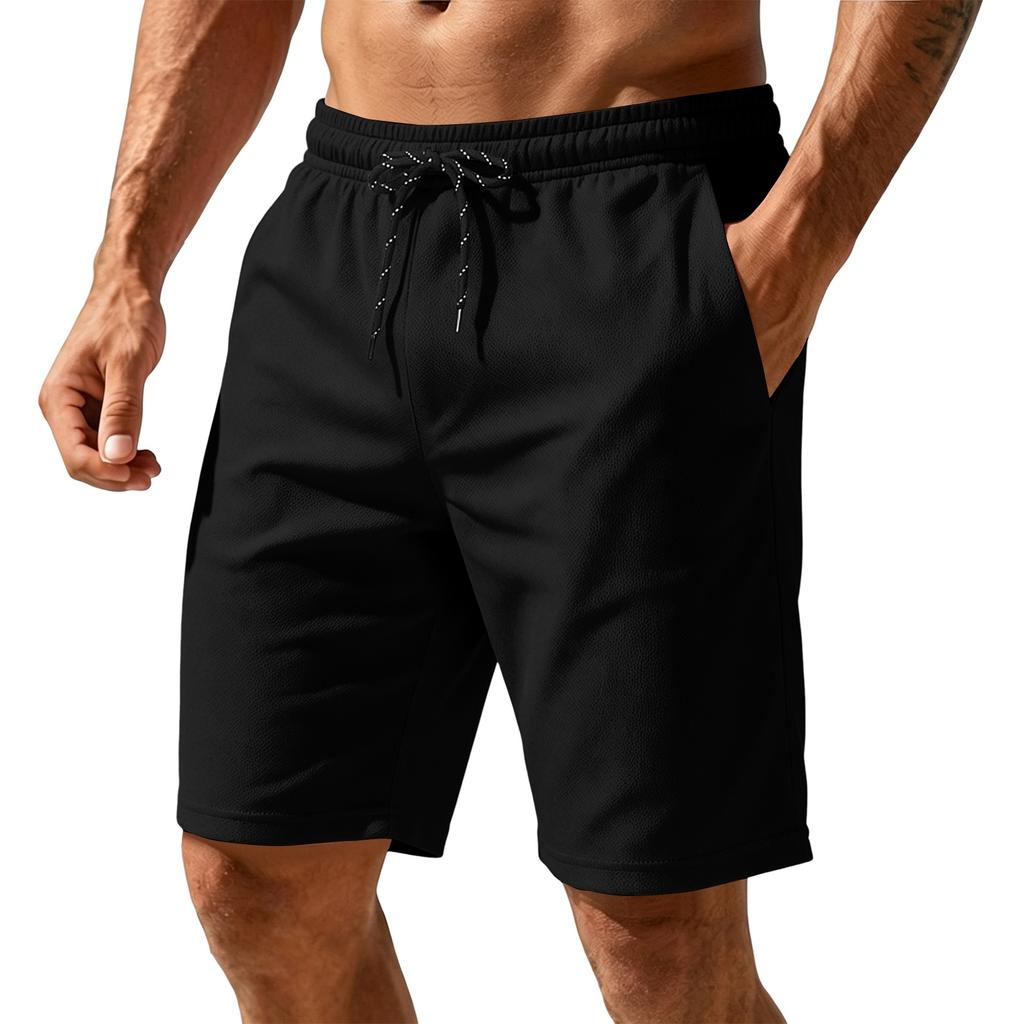 Heren Casual Atletische Shorts met Trekkoord Taille en Zakken Relaxte Pasvorm Lichtgewicht Ademend Stof voor Dagelijks Gebruik