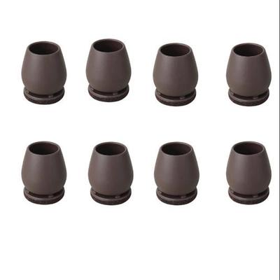 With Thick Wrap Felt Pads Chair Foot Cover Non-slip Round/Square Chair Leg Floor Protector Dark Brown Reduce Noise