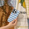 Blue Pink Heart Stripes Phone Case for IPhone 17AIR 16E 16 15 14 13 12 11 17 Pro Max Plus Double-layer Back Cover