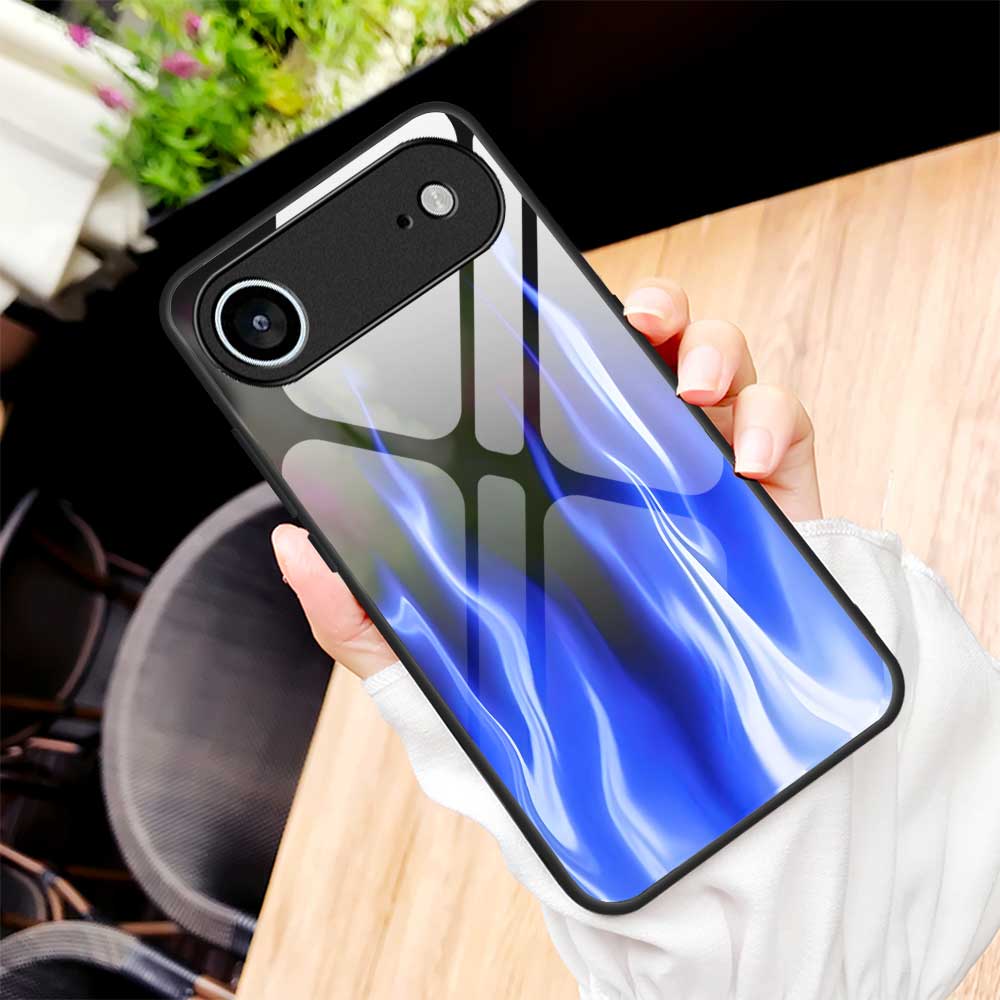 For iPhone 17 Air Case Anti Drop TPU PC Tempered Glass Pattern Printing Phone Back Cover
