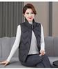 Herbst und Winter Damen einfarbige Mutterweste Stehkragen kurze winddichte warme Damenweste mittleres Alter und ältere ärmellose Jacke