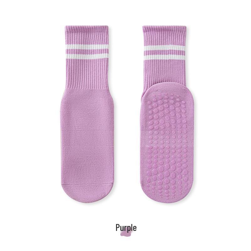 Women's Non-Slip Dance & Yoga Mid-Calf Socks with Stripes