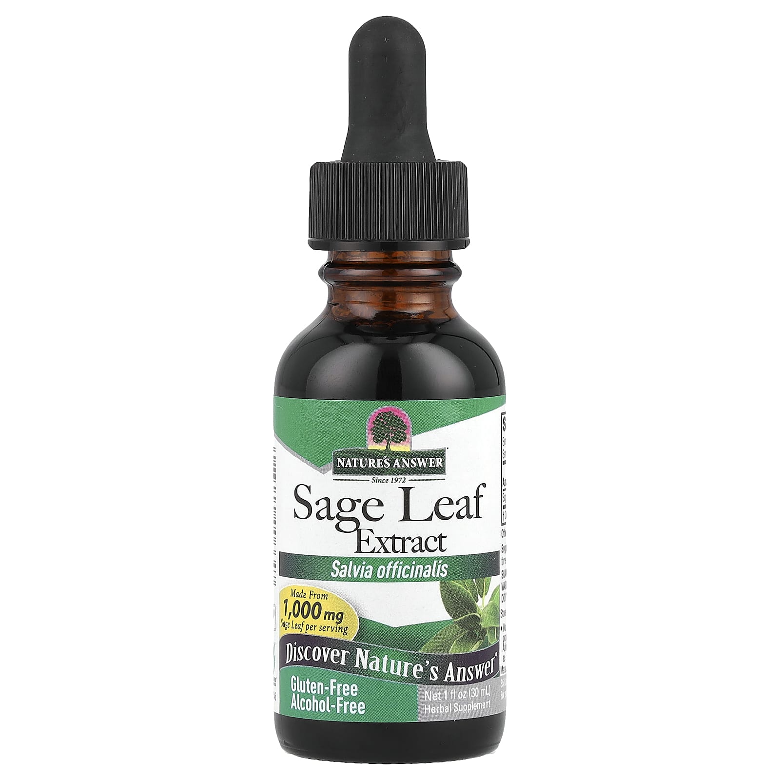 

Nature S Answer, Sage Leaf Extract, Alcohol Free, 255Mg, 30Ml(1Fl Oz)