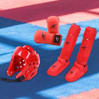 Karate Sparring Equipment Set with Shin Guards, Training Equipment, Boxing Headgear, Gloves for