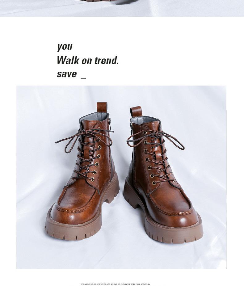 Mode Herrenstiefel aus echtem Leder Mode Herren Freizeitschuhe aus Leder Britischer Stil Herrenstiefel Hochwertige Schuhe für Herren 2024 Stiefeletten