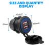 Cargador de coche con doble puerto USB QC3.0, toma de carga rápida con voltímetro e interruptor, 12 V/24 V, cargador de teléfono automático