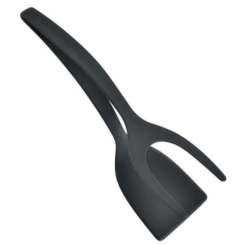 2-in-1 Spatula, Food Clip, Egg Scoop, Fish Frying Scoop 1pcs чёрный