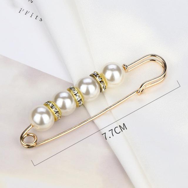 Neue Bundnadel Zubehör Schal Schnalle Perlen Kristall Gold Farbe Brosche Taille Tighting Clap Anti Exposed Sicherheitsnadeln