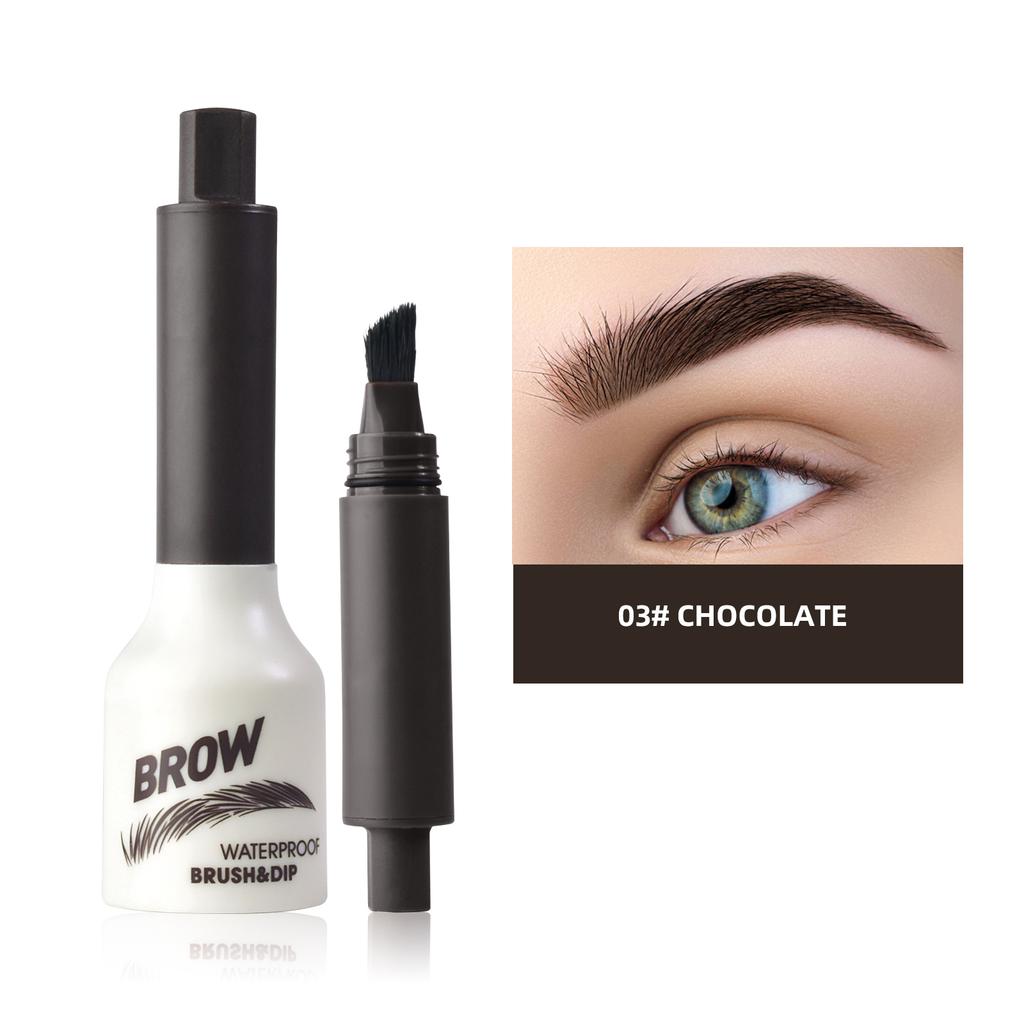 Dark Brown Waterproof Eyebrow Cream with Brush for Long-Lasting, Natural Finish