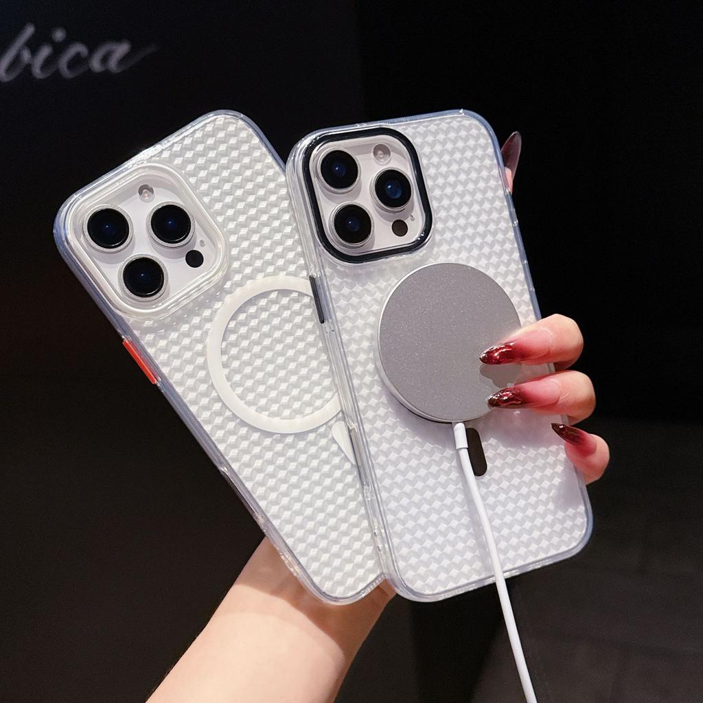 Applicable To iPhone11promax Apple Mobile Phone Case Magnetic Suction Square Color TPU Transparent 11pro Simple Anti-drop Hard Case