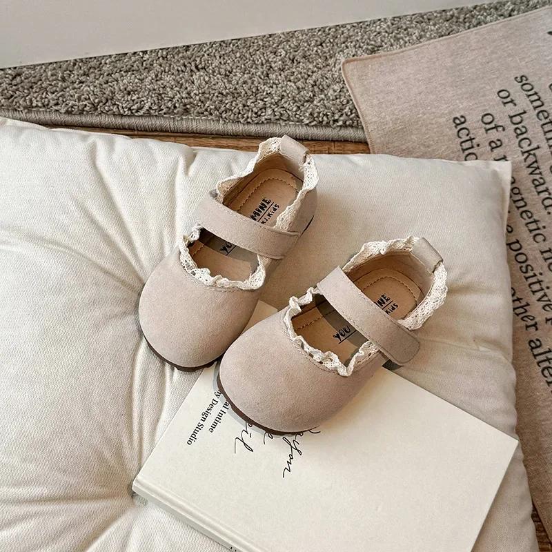 

Детская обувь на плоской подошве Весна Осень Неглубокие туфли для девочек Мягкая подошва Нескользящая Детская обувь принцессы Легкая Повседневная обувь для малышей 24-insole15.0cm бежевый