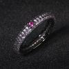 S Silver Colorful Zircon Black Gold Ring for Women Full Zircon Wedding Party Engagement High Quality Jewelry Ring Gift