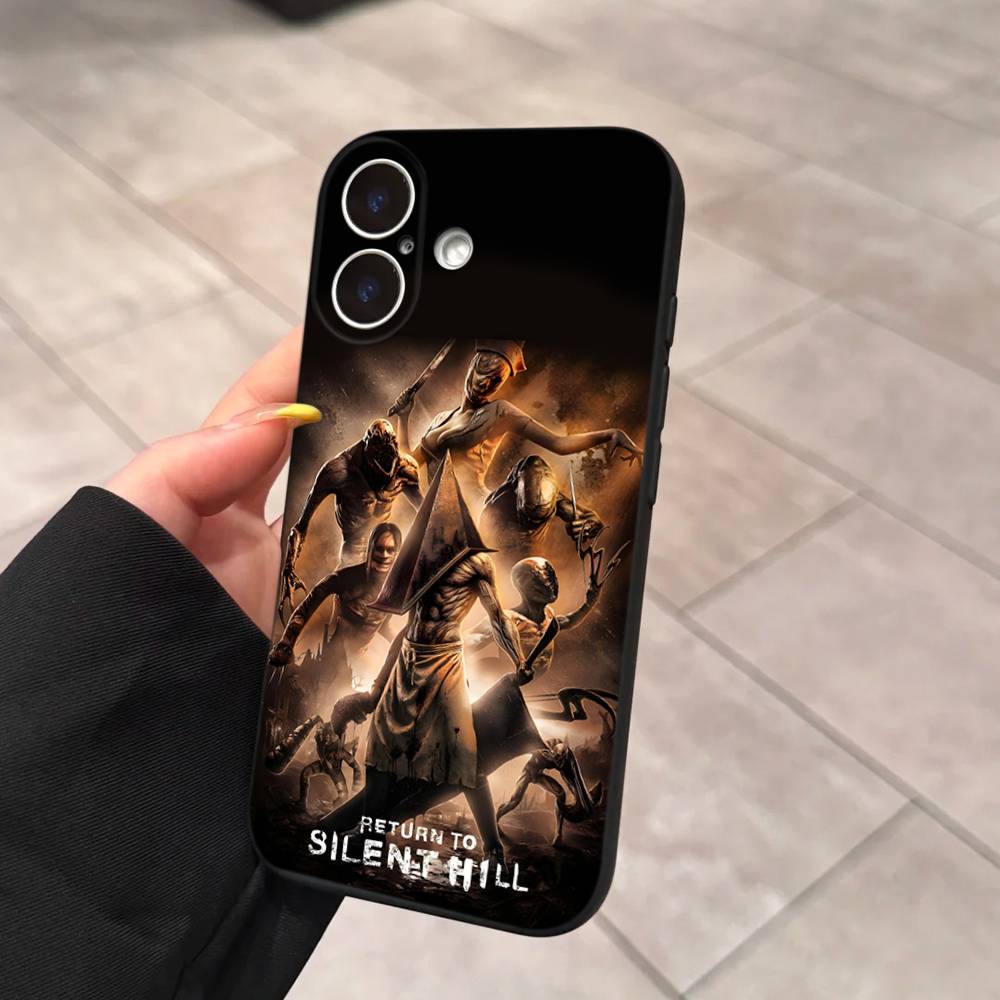 Horror Games S-Silent H-Hill Phone Case For IPhone 17 16 15 14 13 12 11 Pro Max Plus Mini Silicone Black Cover