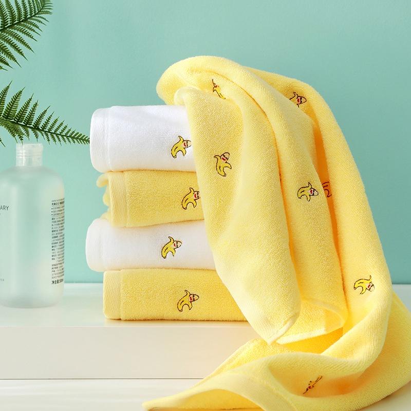 Cotton Avocado Banana Towel Embroidered Soft Absorbent Skin Friendly Face Hand Towels for Adults Kids Bathroom Beach Spa