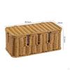 RattanCordHider Box BasketLike Lidded Cable Desktop Power Board Cover Double Opening