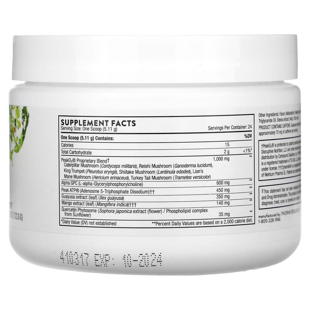 Thorne, Pre-Workout Elite, Citrus Berry Flavor, 4.32 oz (122.6 g)