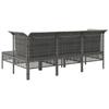 5 Piece Garden Lounge Set with Cushions Grey Poly Rattan