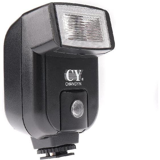 FocusFoto YINYAN CY-20 Universal Hot Shoe On-Camera Flash Speedlite Electronic Speedlight with Sync Port for Nikon Canon Panasonic Olympus Pentax