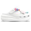 Crocs Crush Clog EVA Late Star Manual Skittles Sweet Mood Gentle Sweet and Exquisite Hole Shoes Unisex White