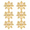 1/2/6Pcs Golden Metal Napkin Ring Faux Pearl Decor Snowflake Design Winter-themed Napkin Holders Weddings Parties Table Decor