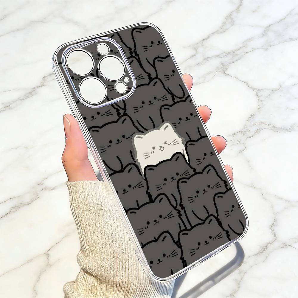 Simple and cute Phone Case Transparent Silicone Soft For iPhone 17 16 15 14 13 12 11 Mini Pro Max Plus