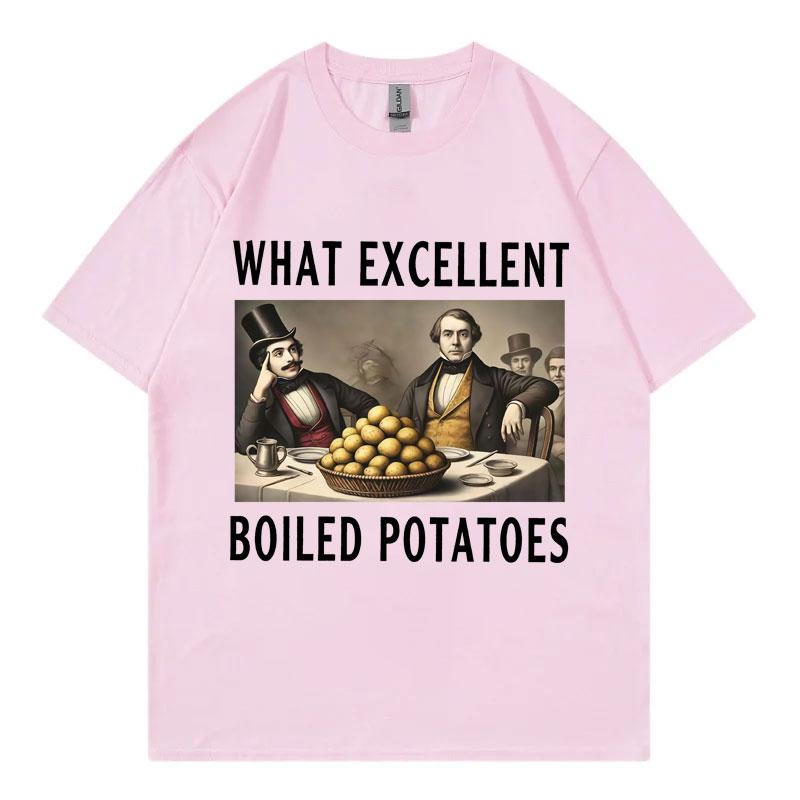 Boiled Potatoes Funny  T-shirt Women's Fashion Vintage Short Sleeve T-shirts High Quality T Shirts