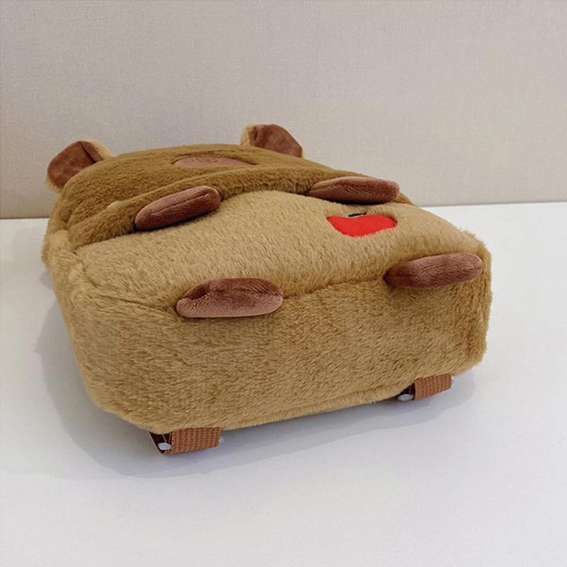 1Pc Kawaii Capybara Plush Backpack For Women Versatile Cartoon Funny Capibala Crossbody Bag Large Capacity Tote Bag