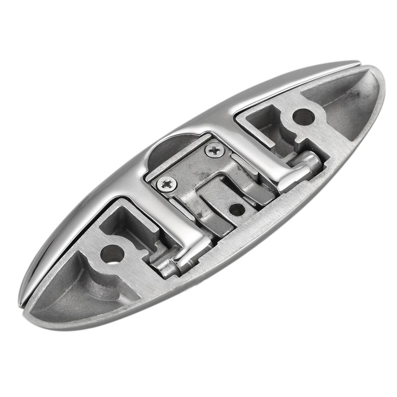 5" Mooring Cleat Folding Boat Accessories Marine 316 Stainless Steel Marine Boat Yacht Bollard Boat Ship Mooring Dock Neat Cleat