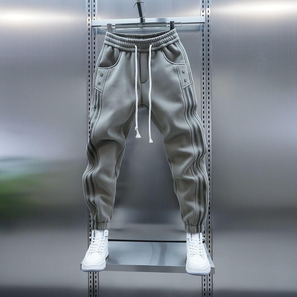 Frühling 2025 Herren Trendige Elastische Taille Vertikal Gestreifte Lässige Bündchenhose - Allround-Mode Sportbekleidung.