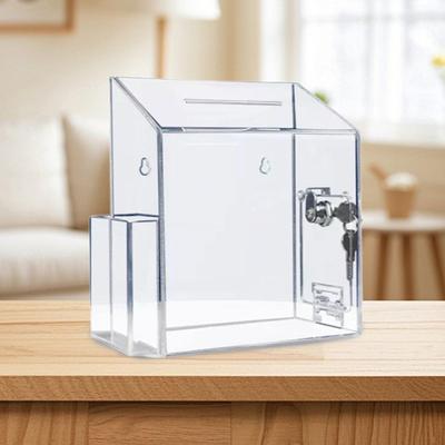 Business Cards Collection Case Lightweight Large Capacity Acrylic Donation Ballot Box with Lock for
