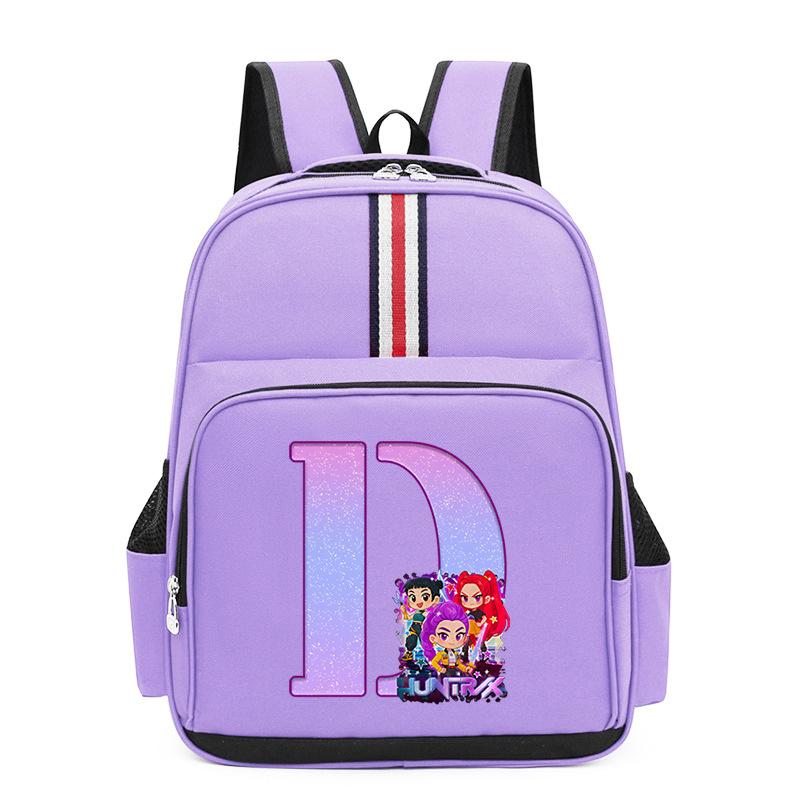 Anime Cartoon 26 Letters Lightweight Children'S Backpack Large Capacity School Trend School Bag For Primary And Secondary School Students