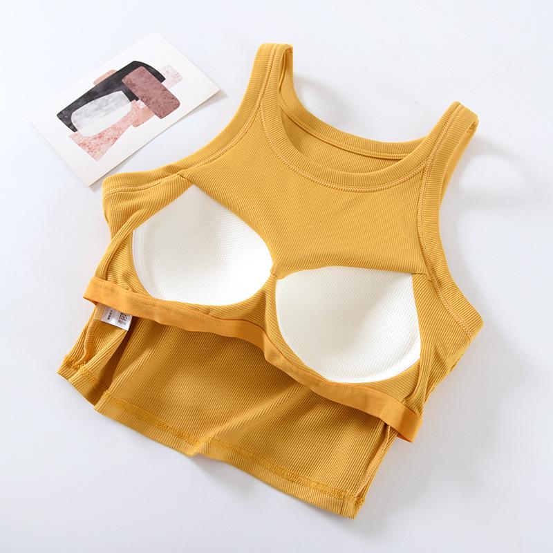 Women's Sleeveless Camisole with Integrated Bra Pads