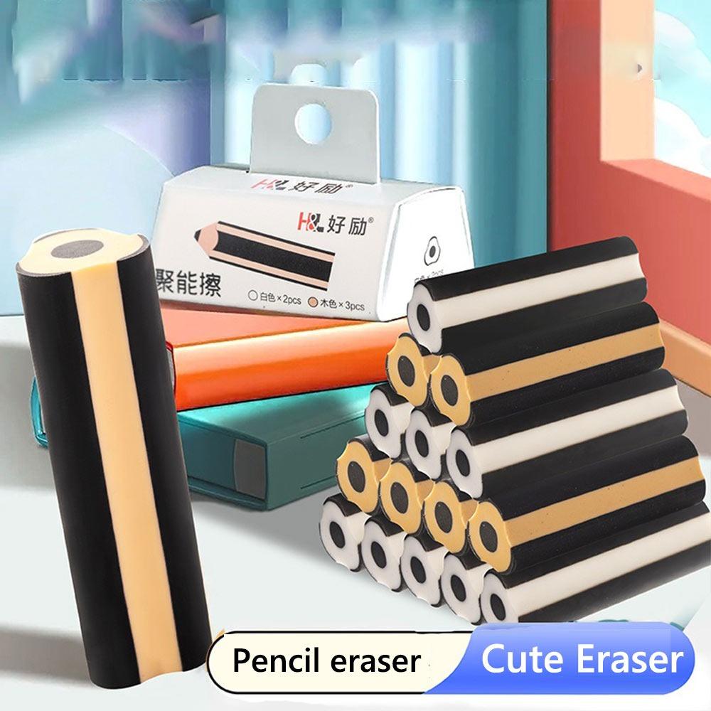 5PCS/Set Pen Shape Eraser Without Leaving Marks Rubber Eraser New Student Stationery  School Office